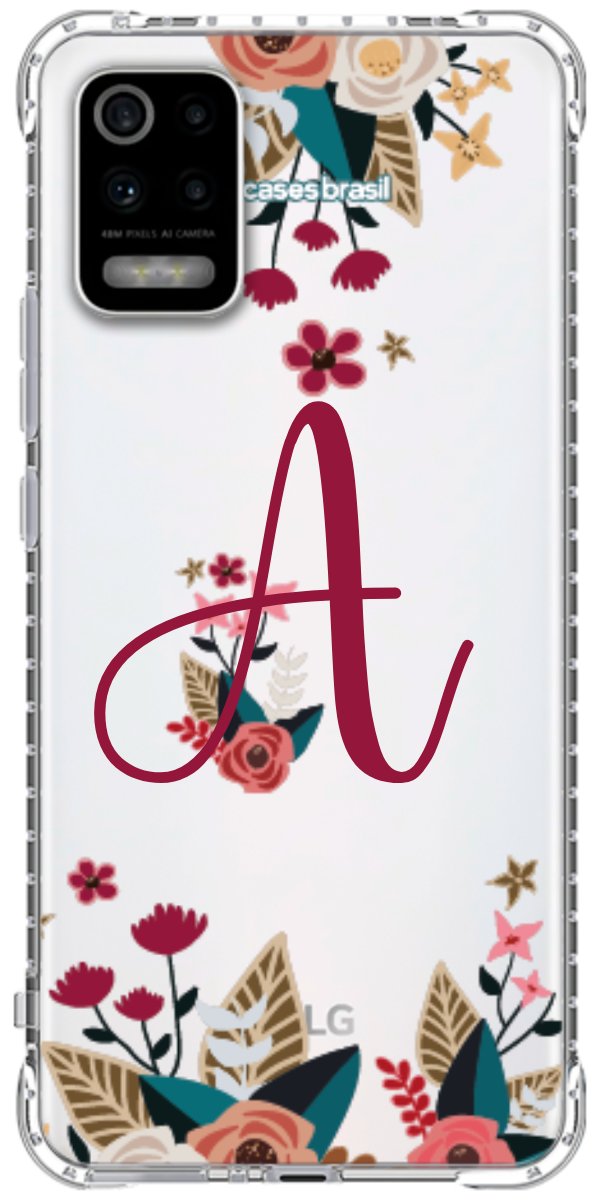 Capinha para Celular Flores com a Inicial