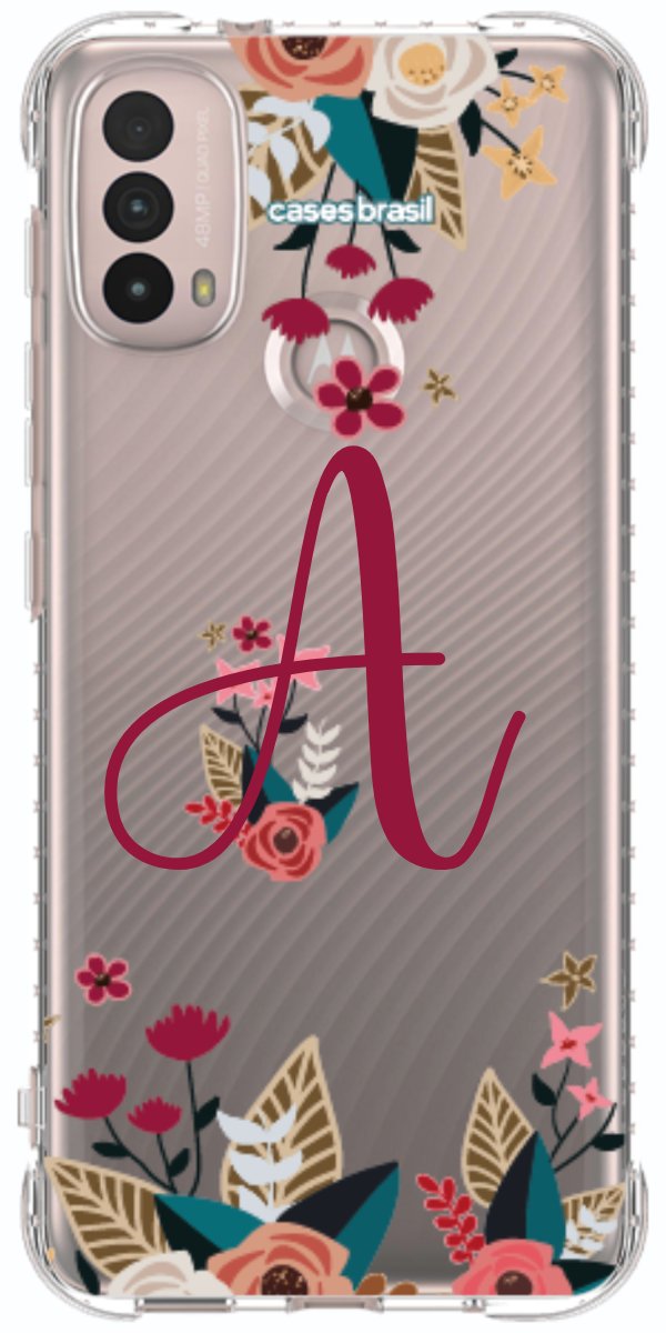 Capinha para Celular Flores com a Inicial