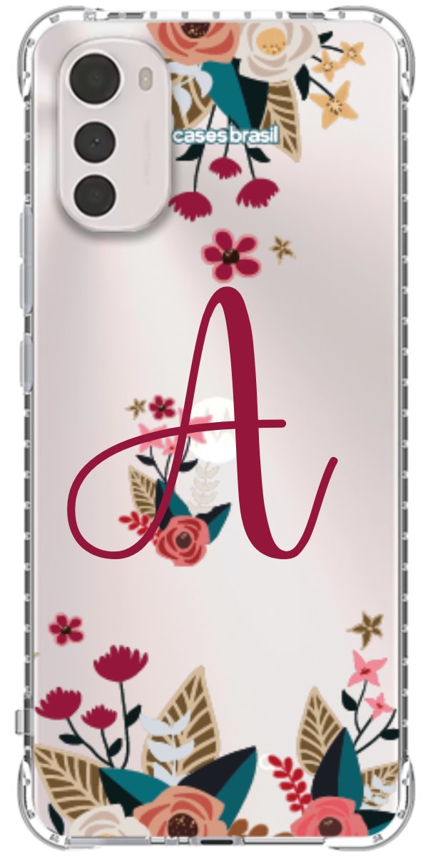 Capinha para Celular Flores com a Inicial