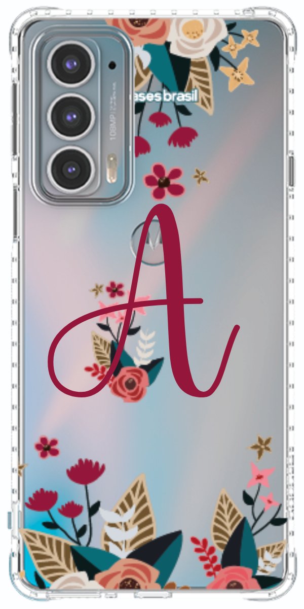 Capinha para Celular Flores com a Inicial