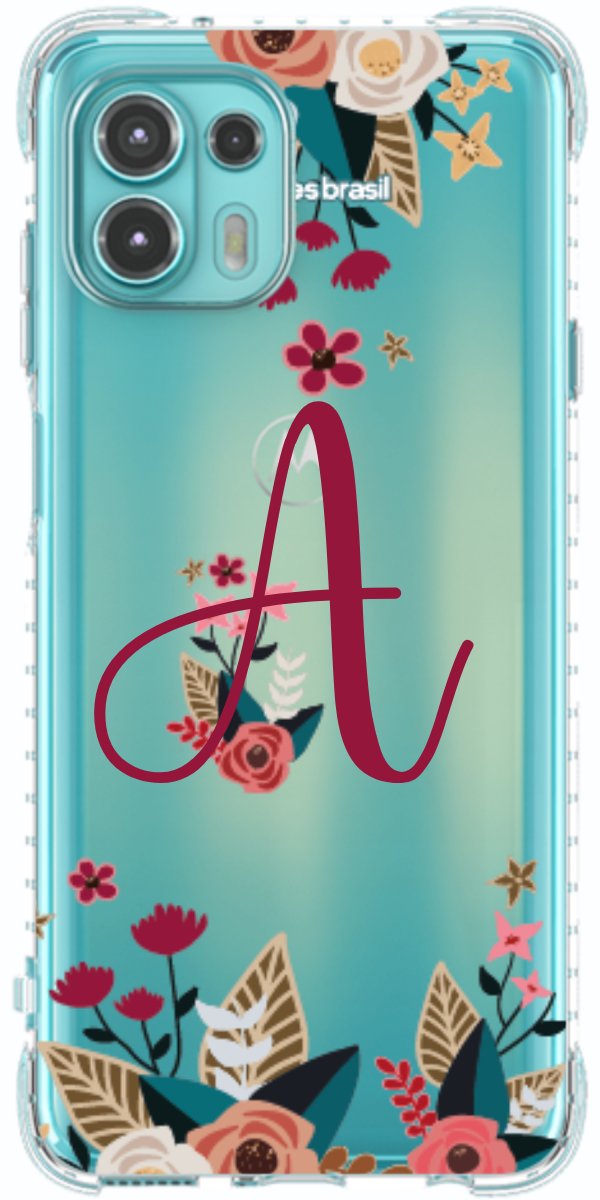 Capinha para Celular Flores com a Inicial