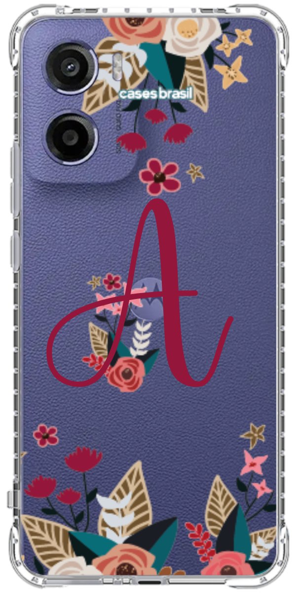 Capinha para Celular Flores com a Inicial