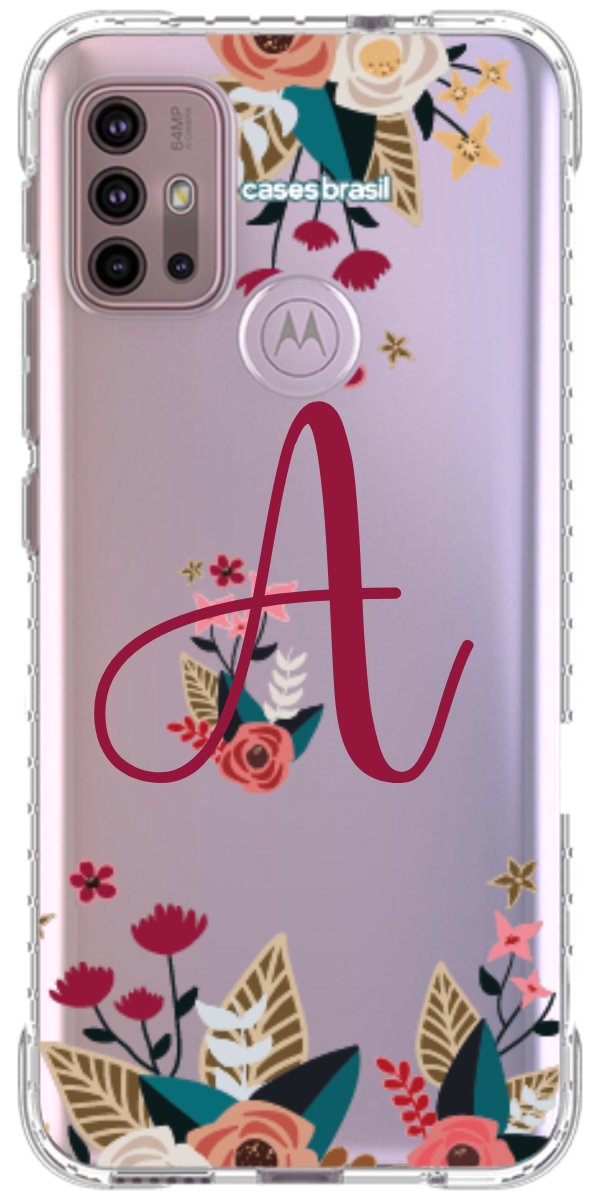 Capinha para Celular Flores com a Inicial