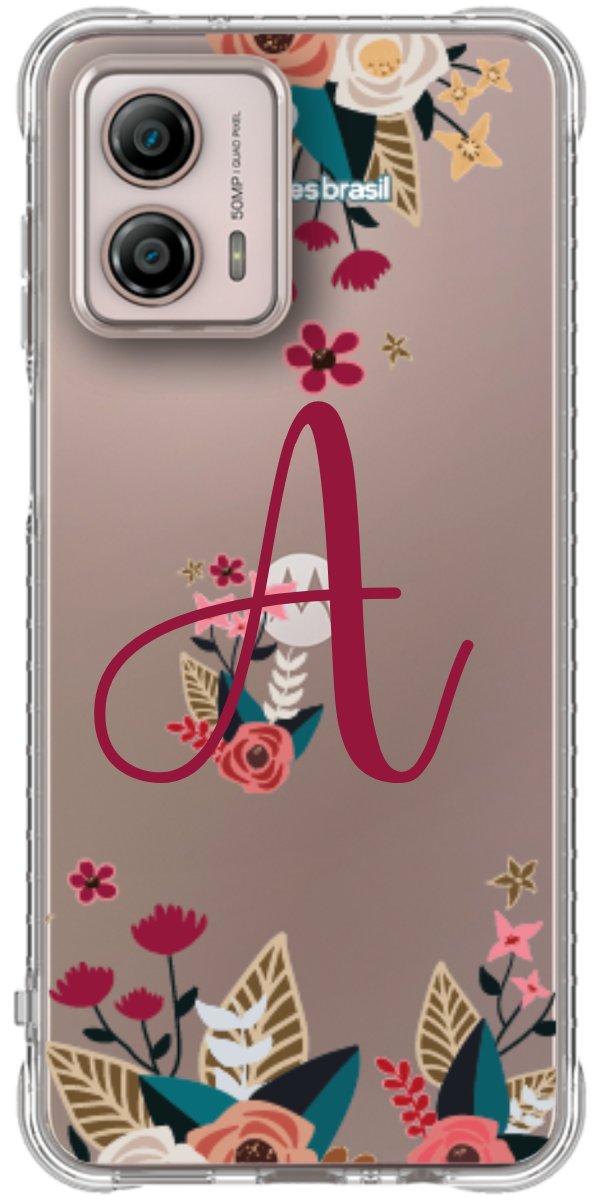 Capinha para Celular Flores com a Inicial