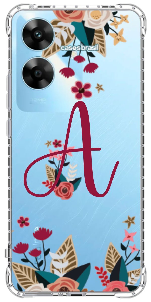 Capinha para Celular Flores com a Inicial
