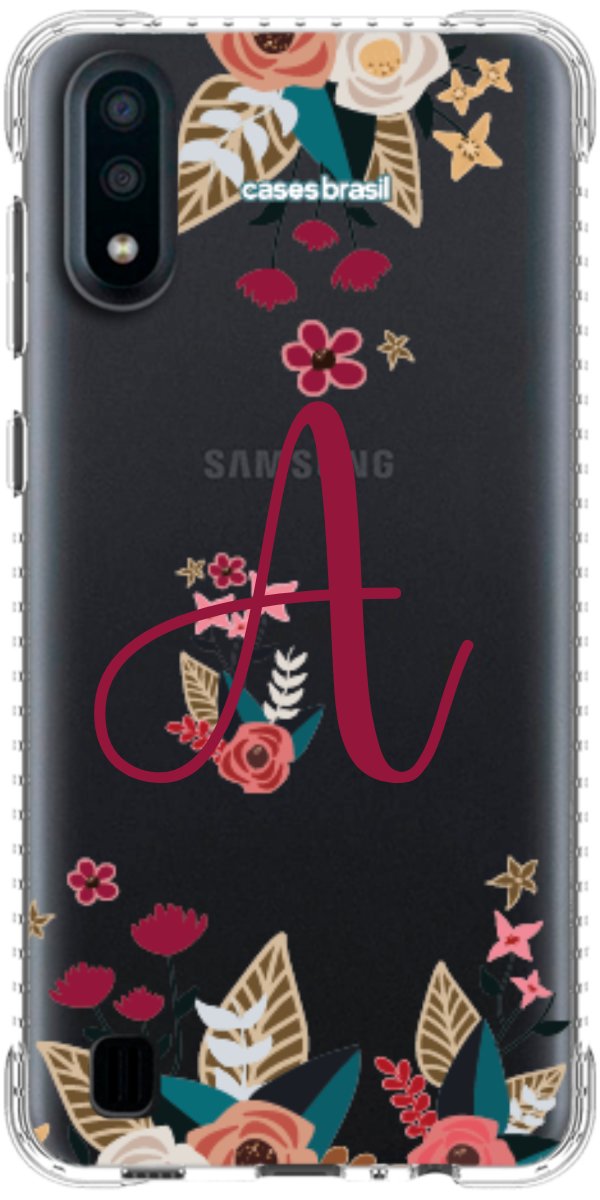 Capinha para Celular Flores com a Inicial