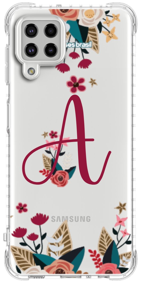 Capinha para Celular Flores com a Inicial