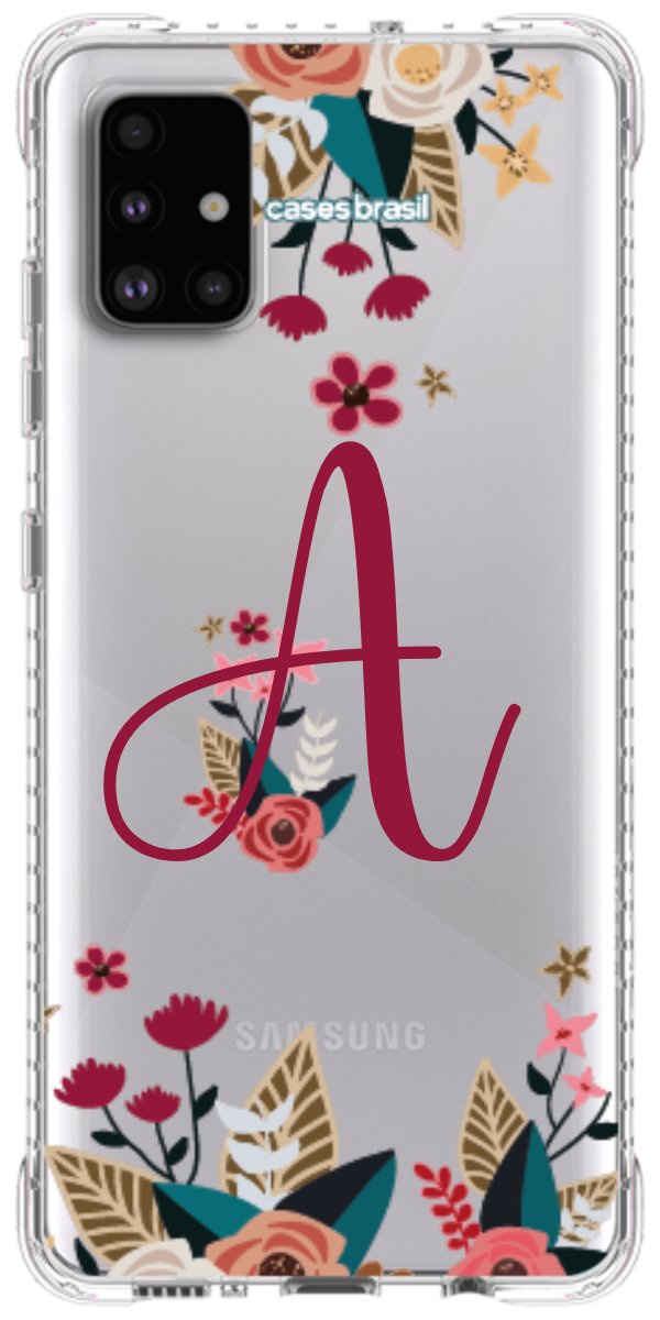 Capinha para Celular Flores com a Inicial