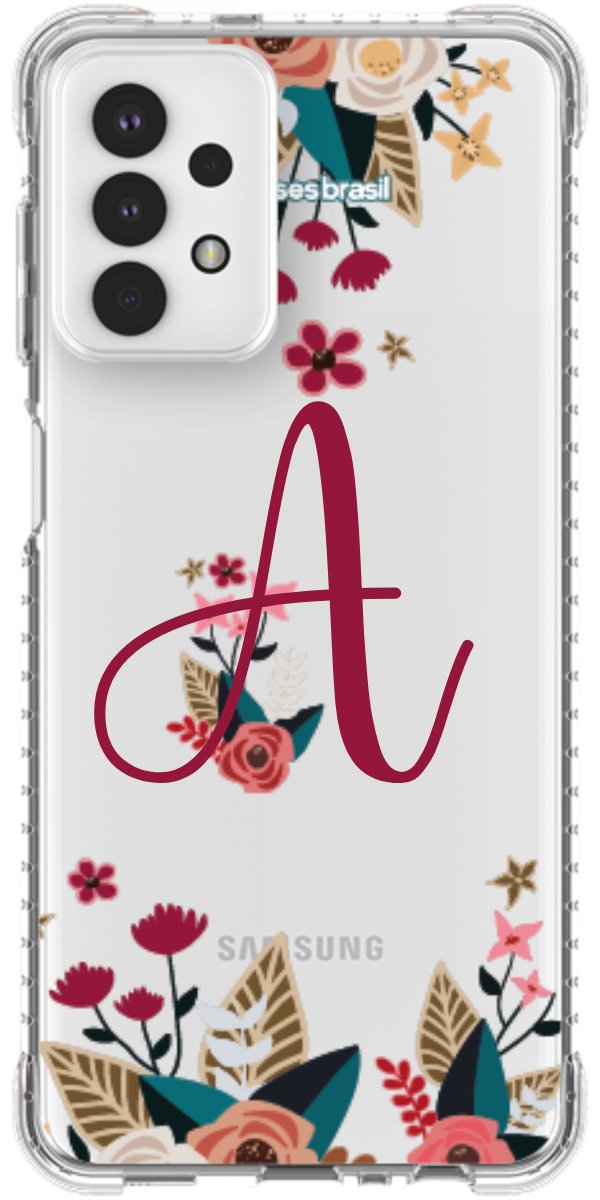 Capinha para Celular Flores com a Inicial