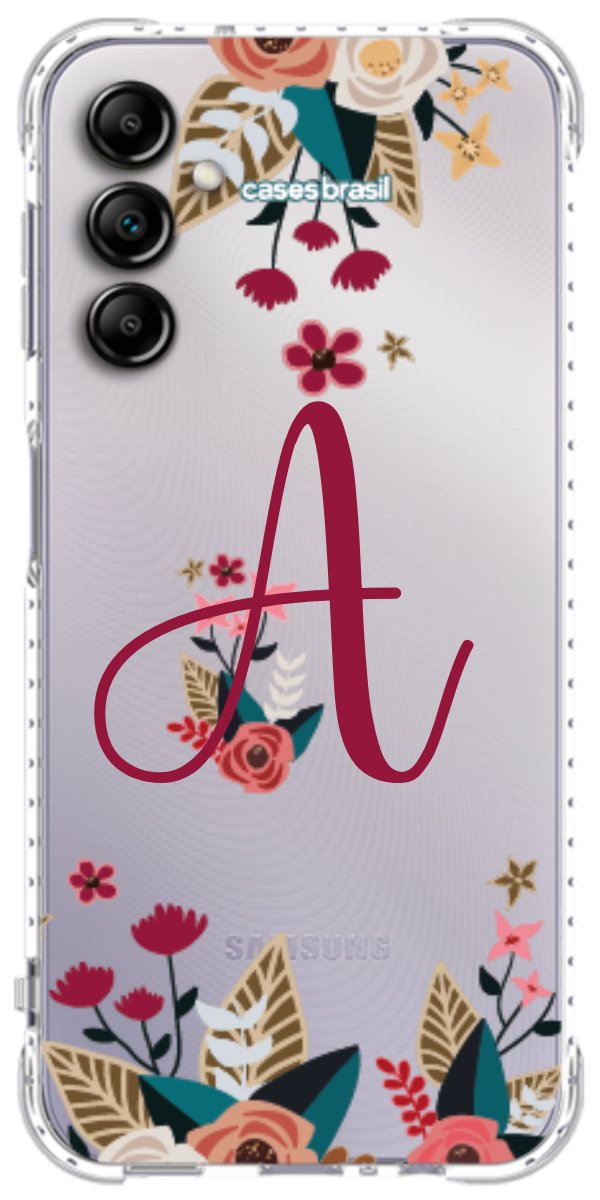 Capinha para Celular Flores com a Inicial