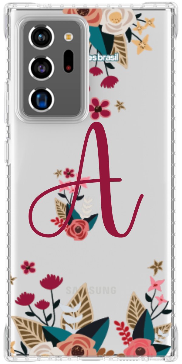 Capinha para Celular Flores com a Inicial
