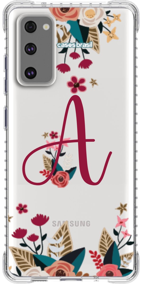 Capinha para Celular Flores com a Inicial