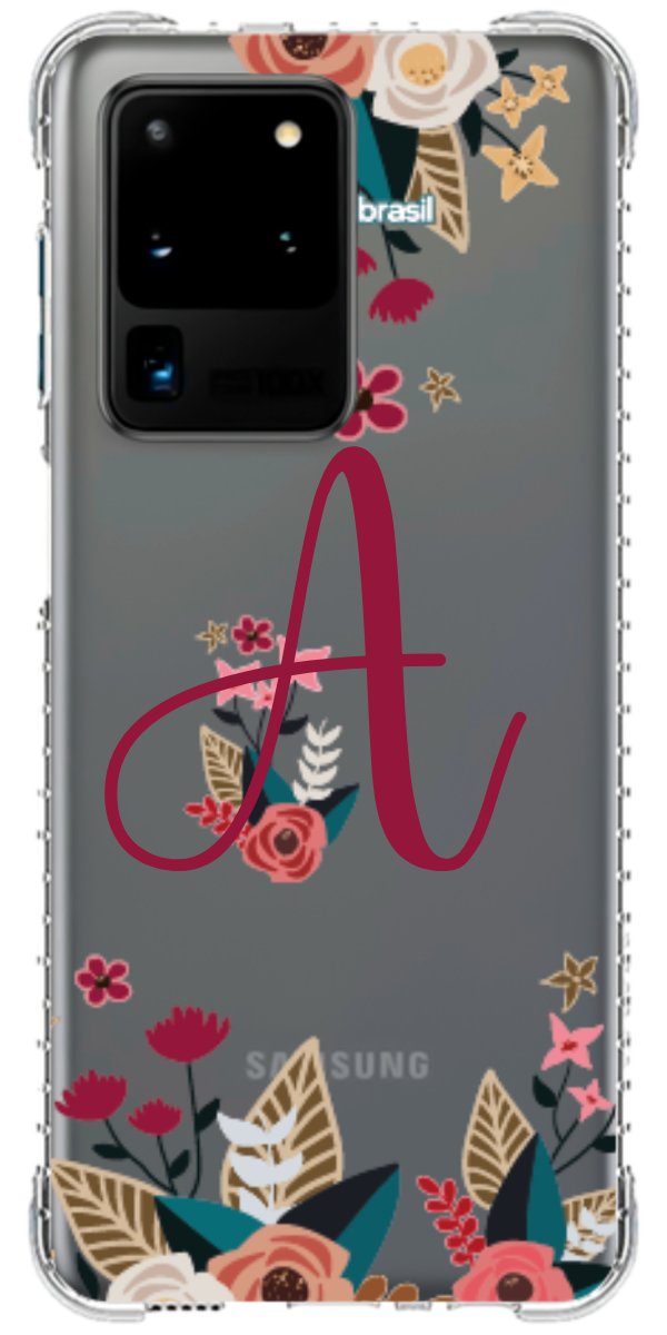 Capinha para Celular Flores com a Inicial