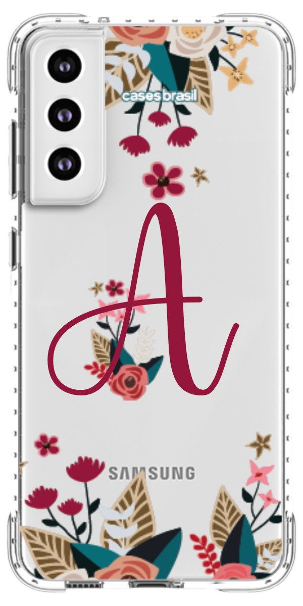 Capinha para Celular Flores com a Inicial