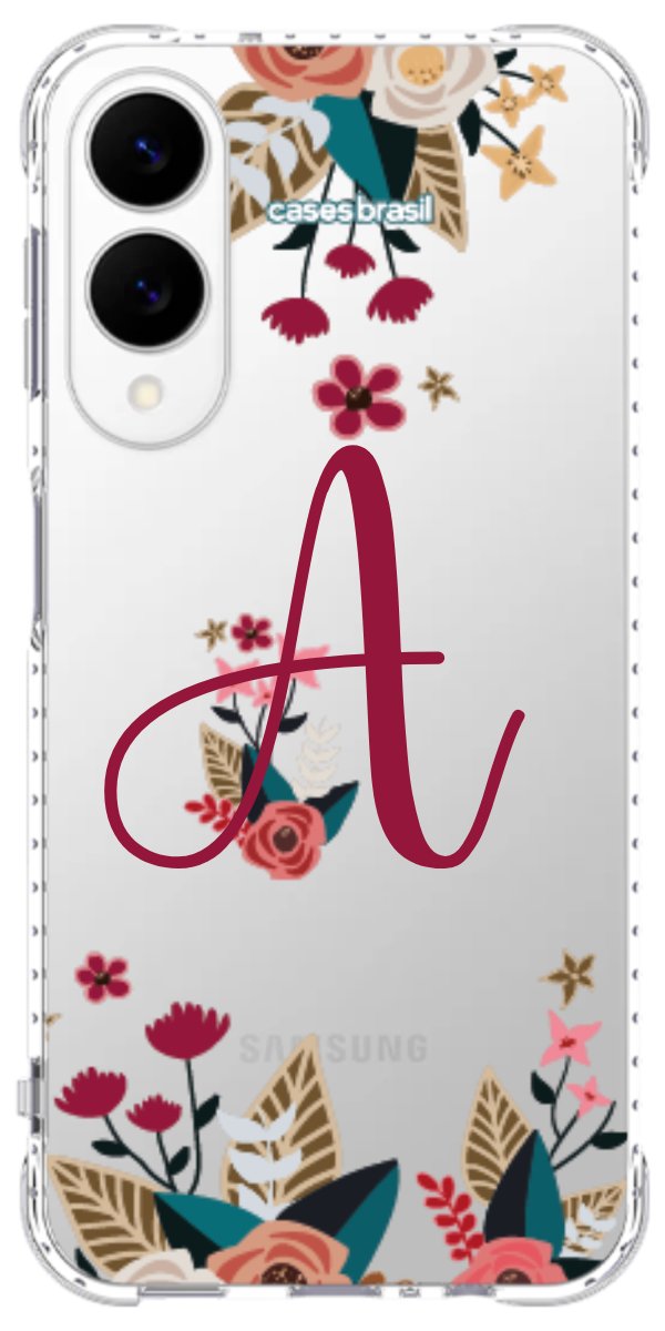 Capinha para Celular Flores com a Inicial