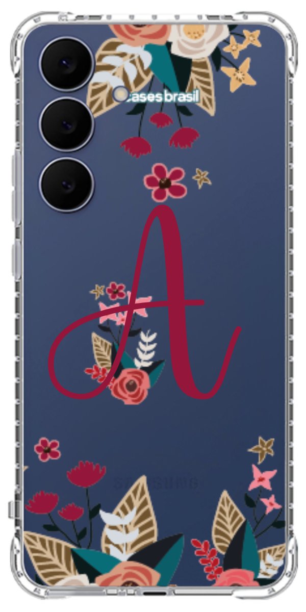 Capinha para Celular Flores com a Inicial