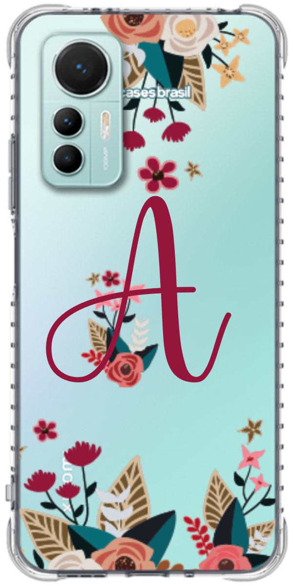 Capinha para Celular Flores com a Inicial