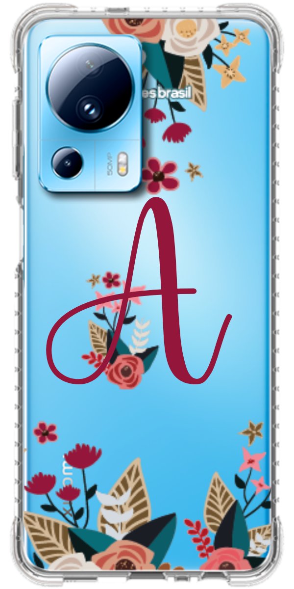 Capinha para Celular Flores com a Inicial