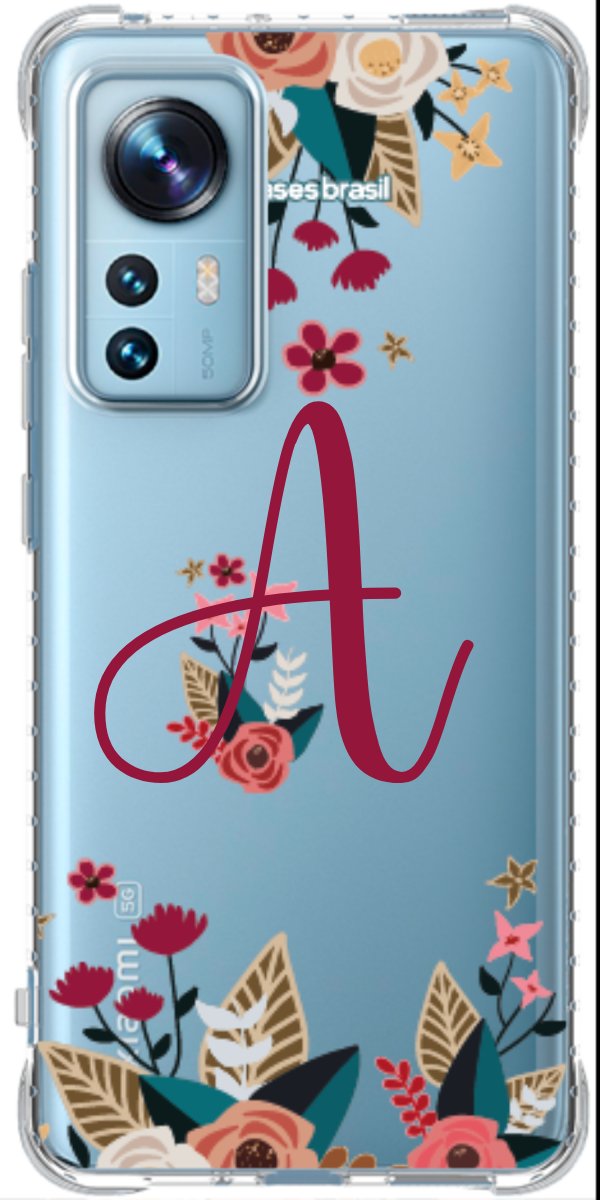 Capinha para Celular Flores com a Inicial