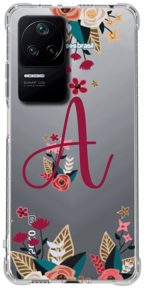 Capinha para Celular Flores com a Inicial