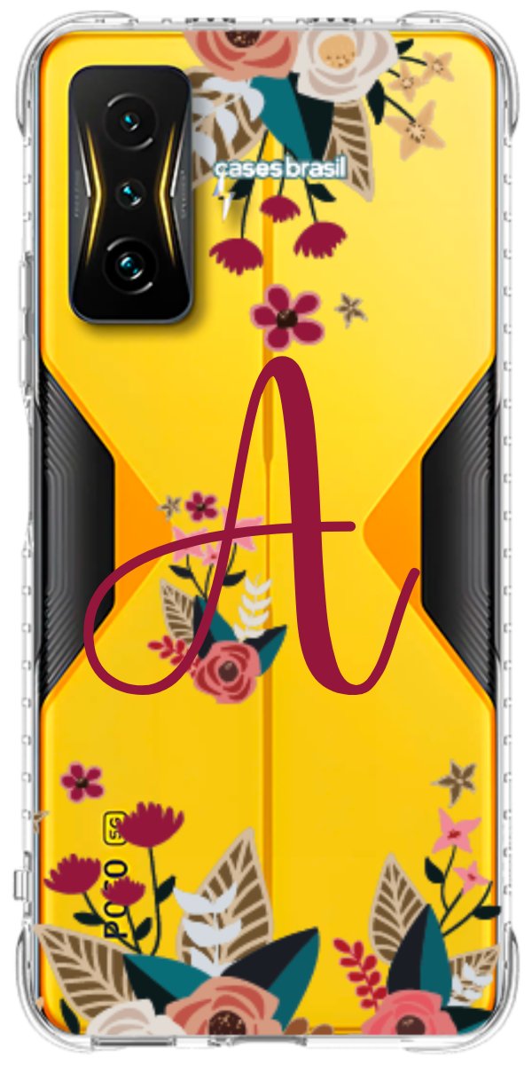 Capinha para Celular Flores com a Inicial