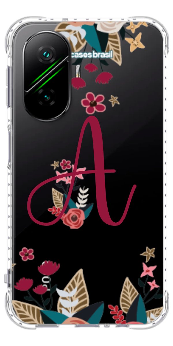 Capinha para Celular Flores com a Inicial