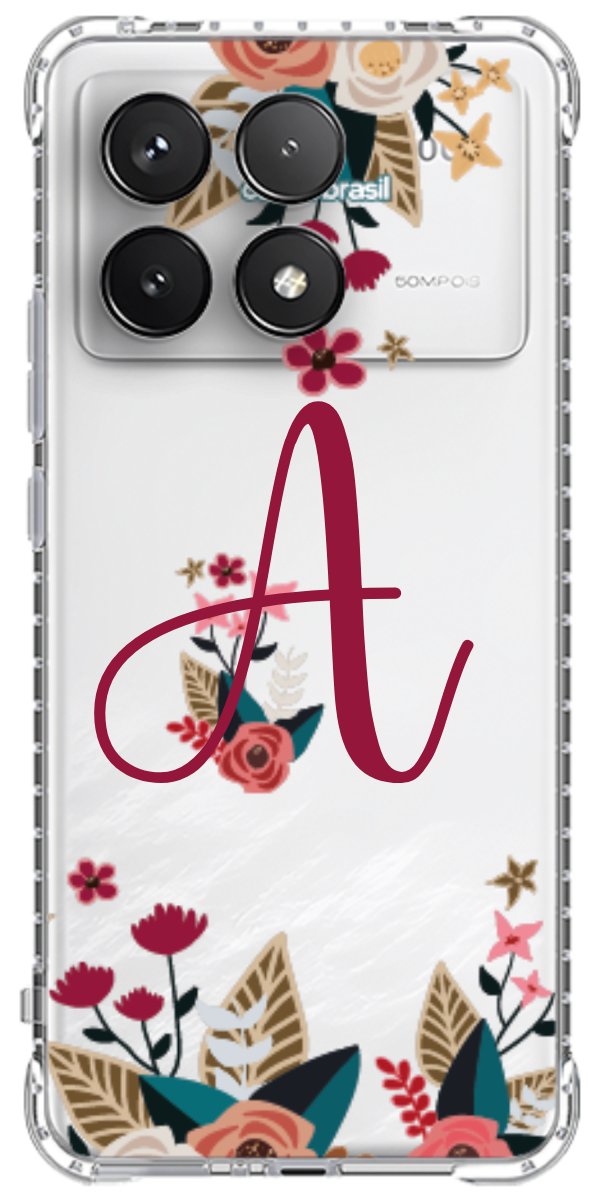 Capinha para Celular Flores com a Inicial