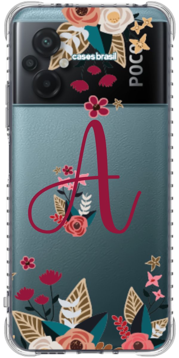 Capinha para Celular Flores com a Inicial