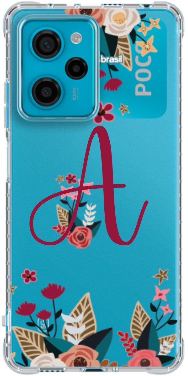 Capinha para Celular Flores com a Inicial