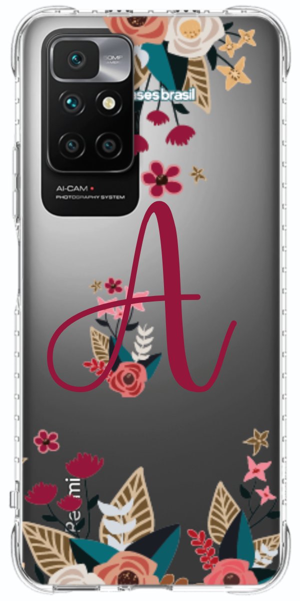 Capinha para Celular Flores com a Inicial