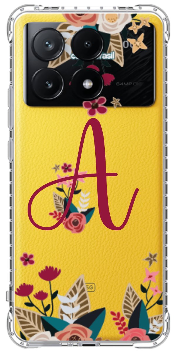 Capinha para Celular Flores com a Inicial