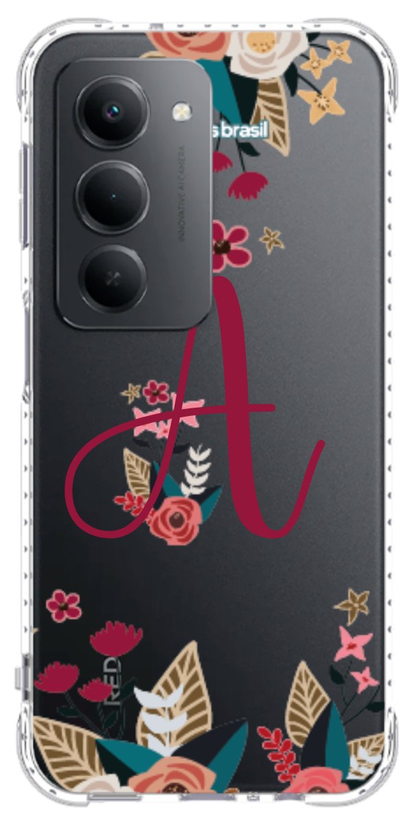 Capinha para Celular Flores com a Inicial