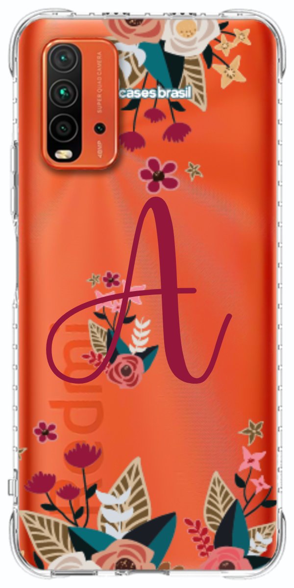 Capinha para Celular Flores com a Inicial