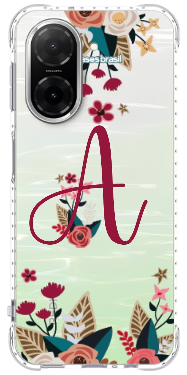Capinha para Celular Flores com a Inicial