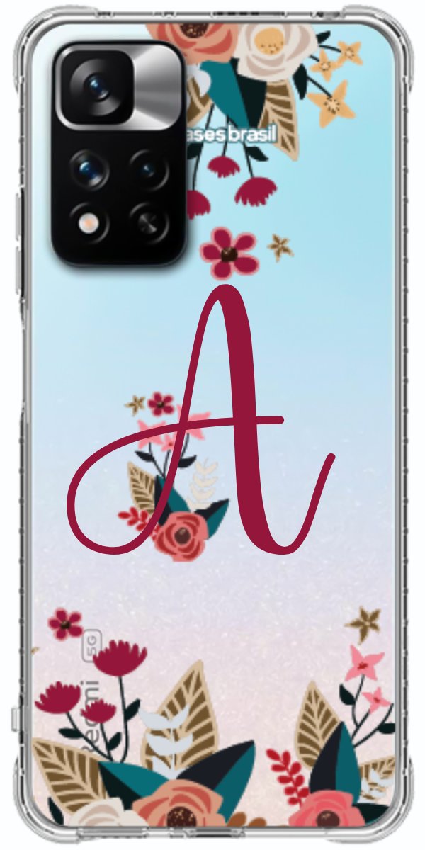 Capinha para Celular Flores com a Inicial