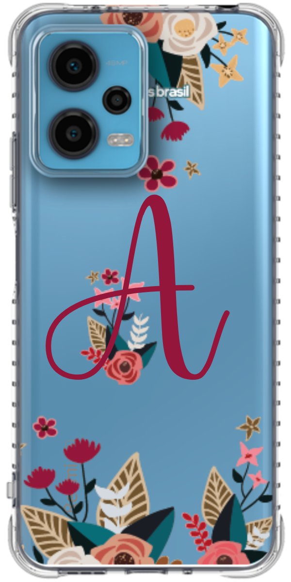 Capinha para Celular Flores com a Inicial