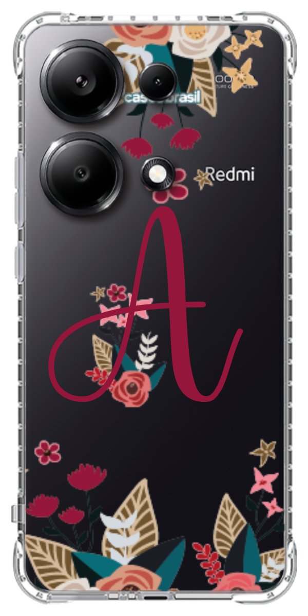 Capinha para Celular Flores com a Inicial