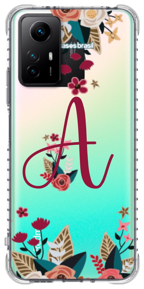 Capinha para Celular Flores com a Inicial
