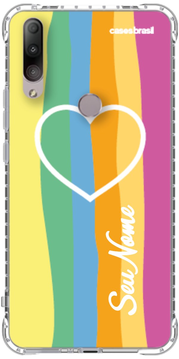 Capinha para Celular Coração delicado Arco-íris Vertical