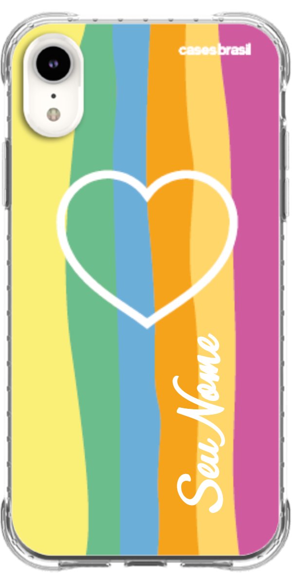 Capinha para Celular Coração delicado Arco-íris Vertical