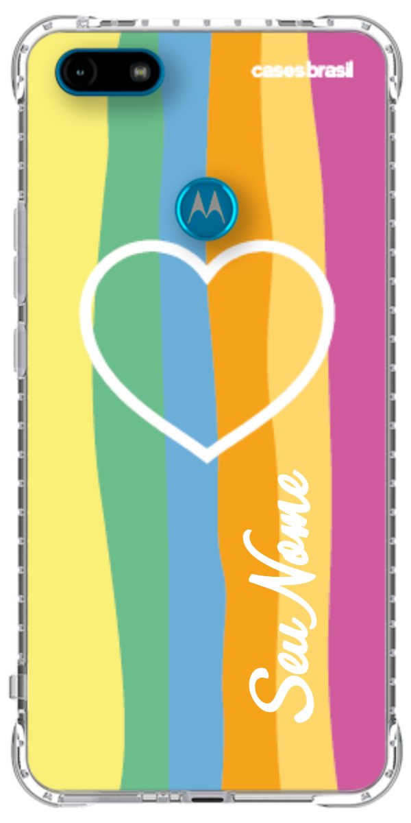 Capinha para Celular Coração delicado Arco-íris Vertical