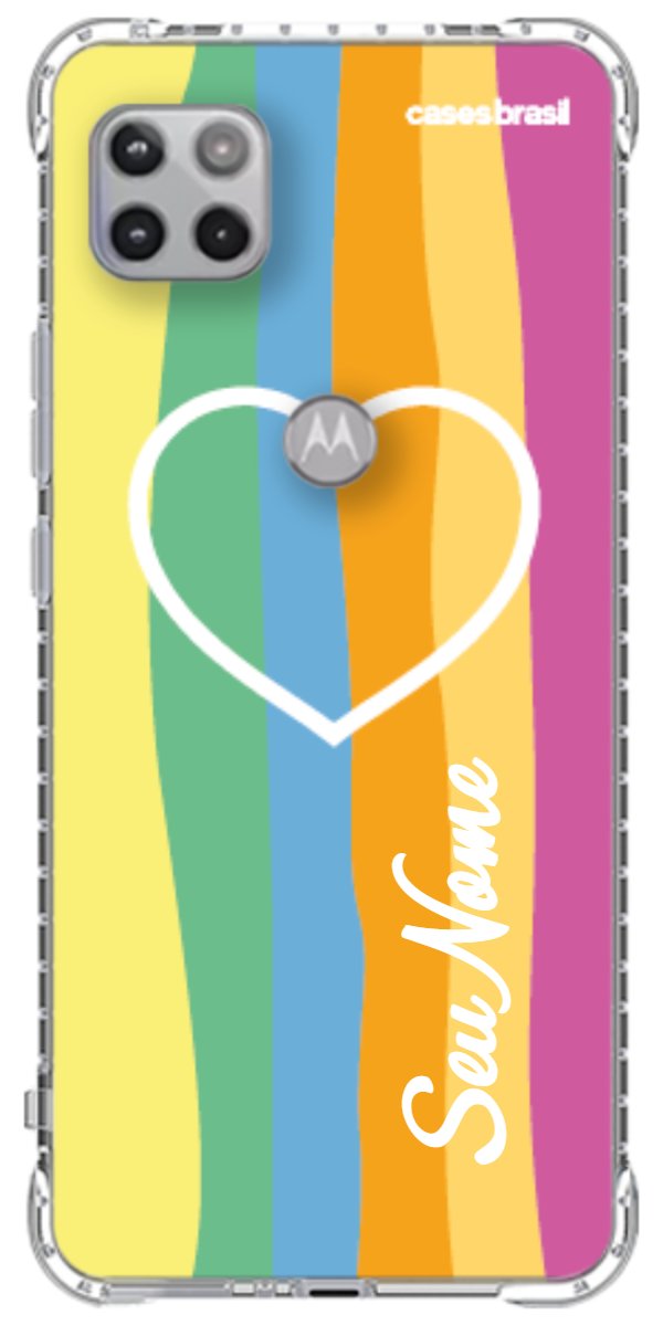 Capinha para Celular Coração delicado Arco-íris Vertical