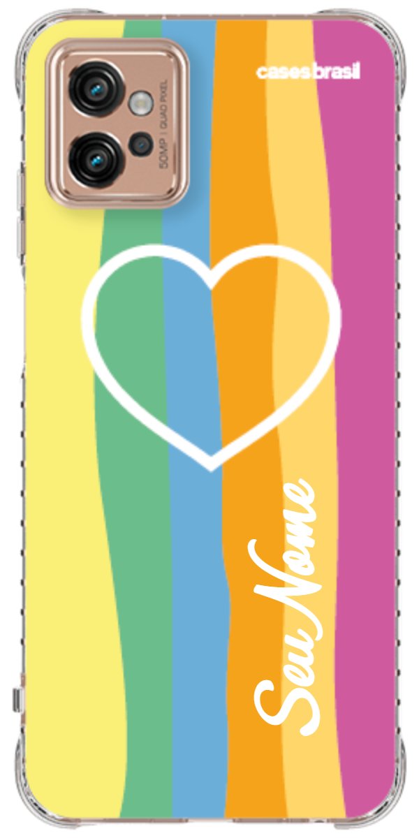 Capinha para Celular Coração delicado Arco-íris Vertical