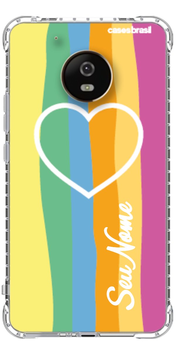 Capinha para Celular Coração delicado Arco-íris Vertical