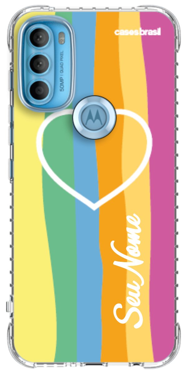 Capinha para Celular Coração delicado Arco-íris Vertical