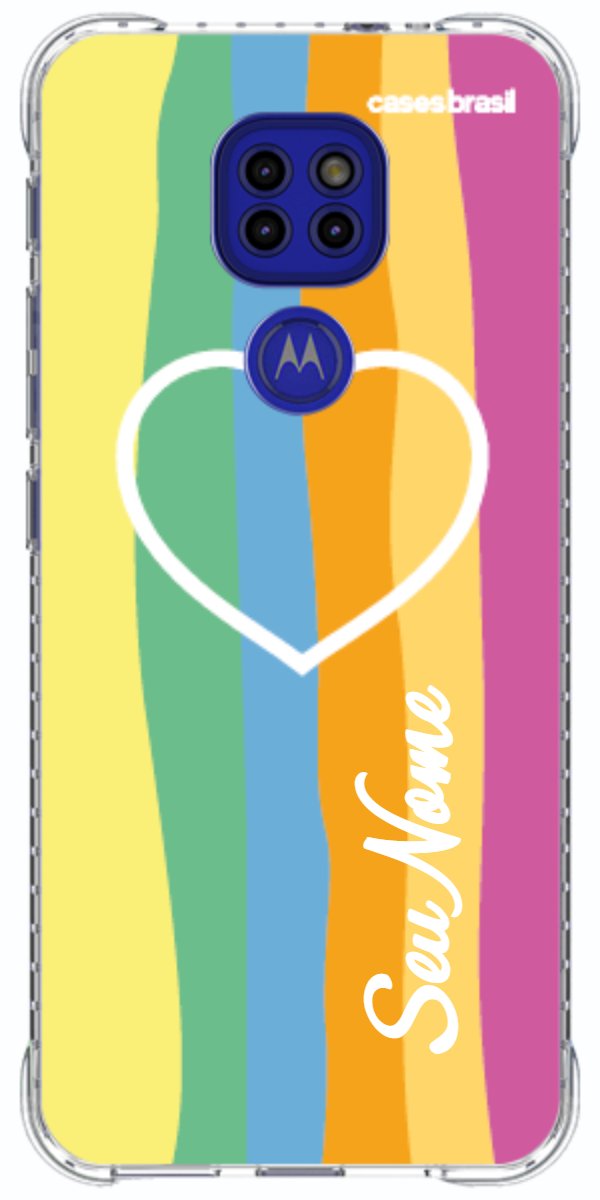 Capinha para Celular Coração delicado Arco-íris Vertical