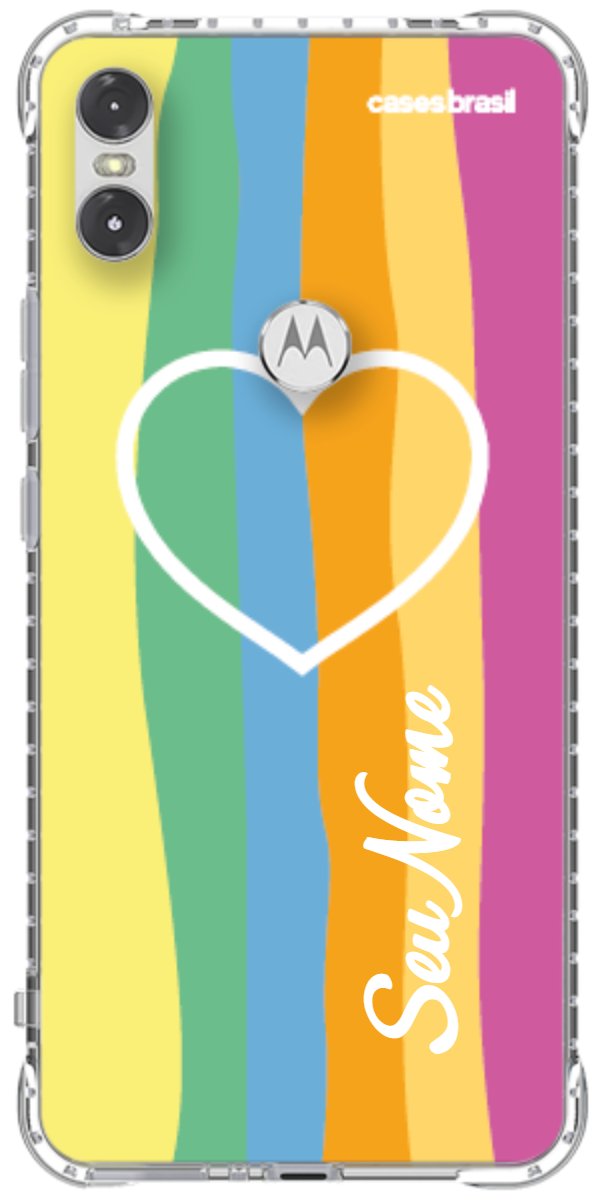 Capinha para Celular Coração delicado Arco-íris Vertical