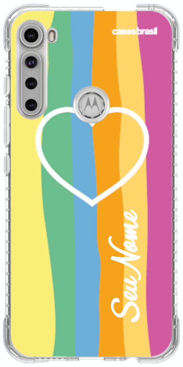 Capinha para Celular Coração delicado Arco-íris Vertical