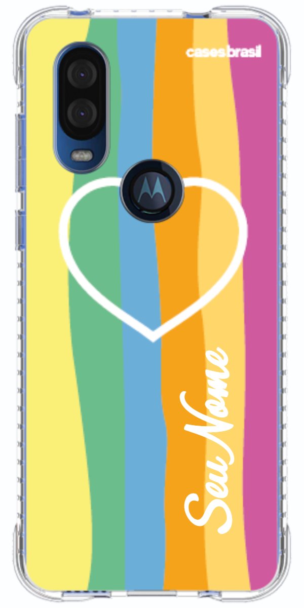 Capinha para Celular Coração delicado Arco-íris Vertical