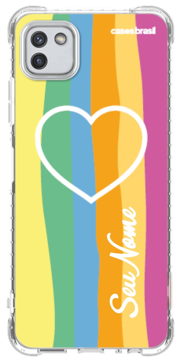 Capinha para Celular Coração delicado Arco-íris Vertical